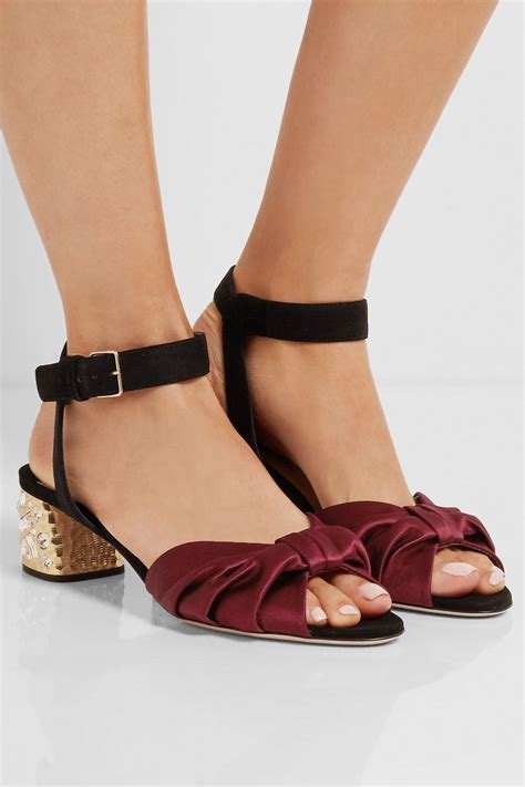 miu miu crystal embellished suede sandals|Miu Miu Crystal Embellished Sandal (Women).